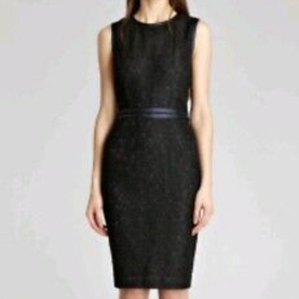 Reiss Alexandra Navy Blue Sleeveless Lace Career Wear to Work Sheath Dre…